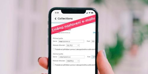 Aktualizace nastavení e-mailových účtů